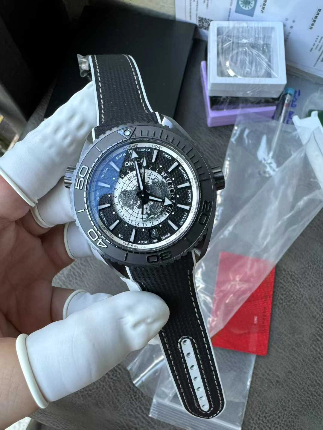 CBD Factory Omega Seamaster Planet Ocean 600M Worldtimer “Stealth Black” Custom （220.92.43.22.99.001）1:1 Super Clone – DD Caliber Fashionable 247